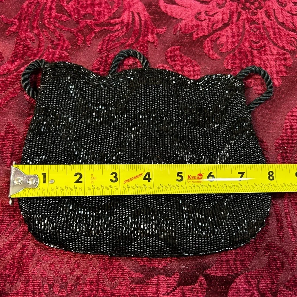 Elegant Black Beaded Evening Bag